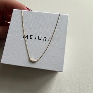 Mejuri Gold Vermeil & White Sapphire Crescent Necklace